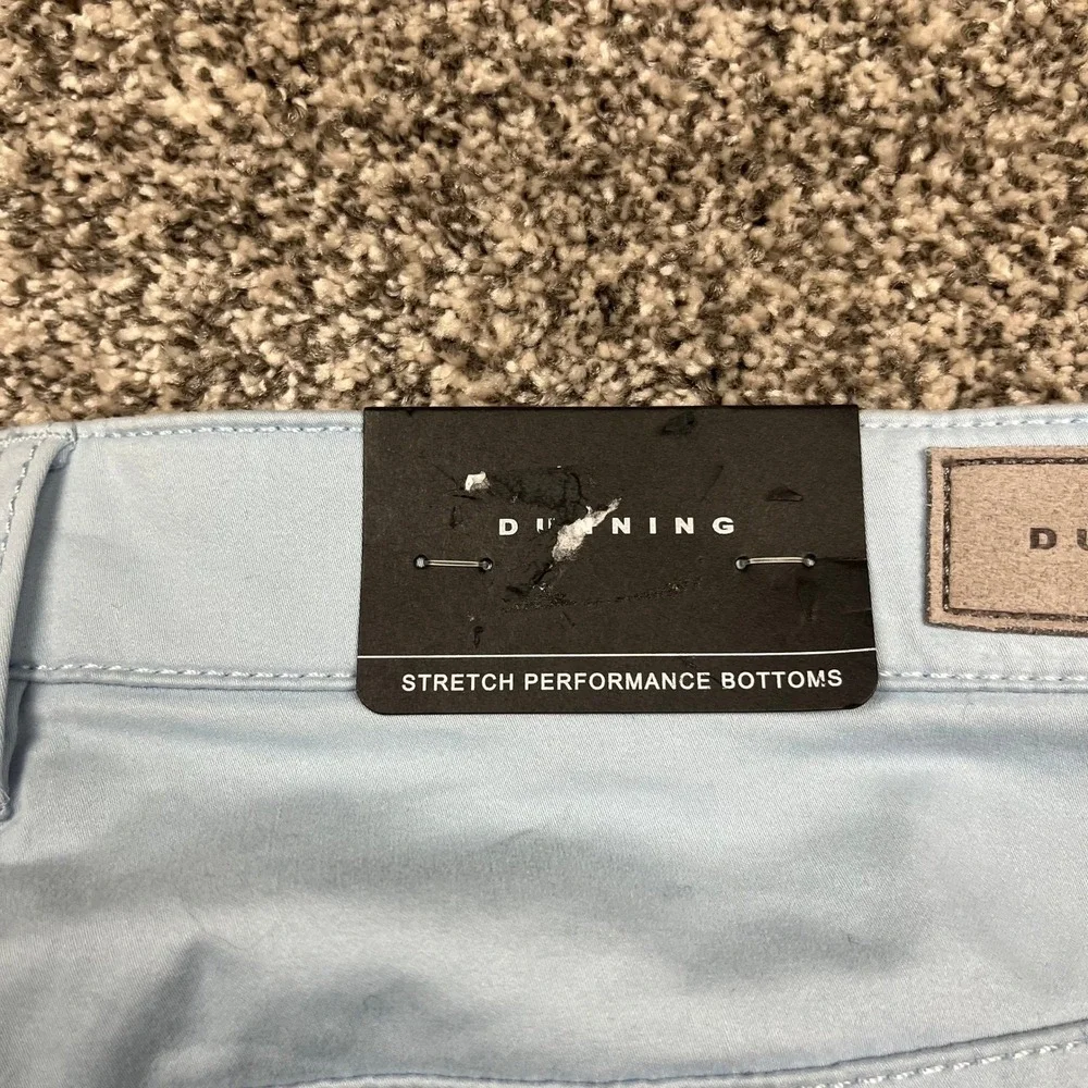 DUNNING Dress Pants Mens 33x32 golf Blue office Stretch Chinos preppy o